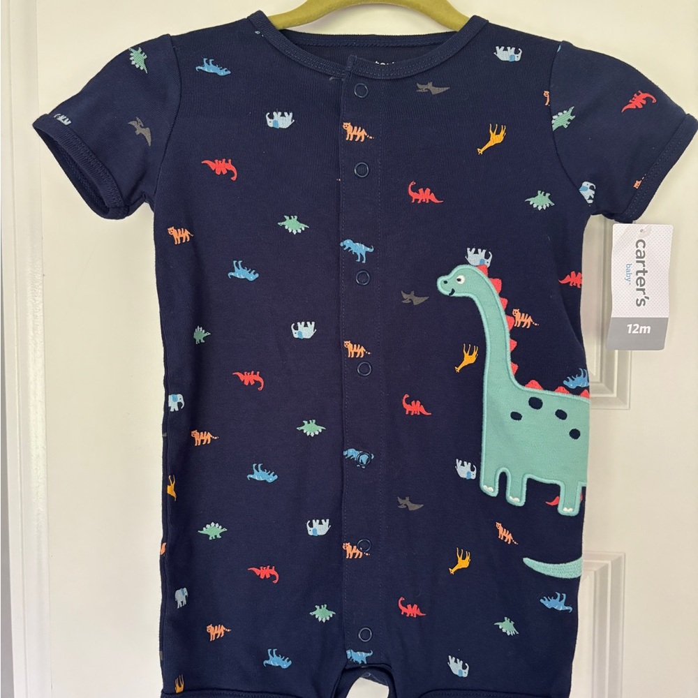 Carter's Navy Dinosaur Print Kids One Piece NWT